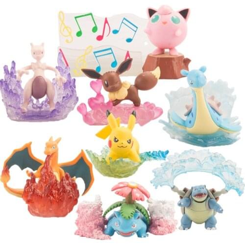 8pcs Set Pokemon Mystery Blind Box Kid Halloween Gift Anime Action Mini Figures Model Desktop Decor Animation Ornament