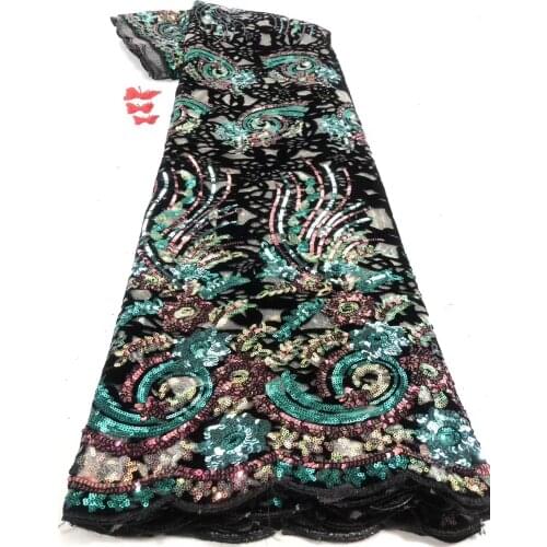 African Mesh Lace Fabric 2021 High Quality Sequin Lace French Lace Fabric Nigeria Mesh Lace Wedding Dress D4140