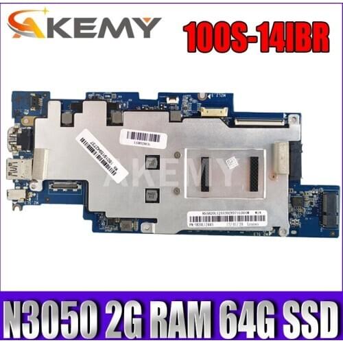 Akemy 1501B_01_01 100S-14IBR motherboard for Lenovo IdeaPad 100S-14IBR notebook motherboard CPU N3050 2G RAM 64G SSD 100% test