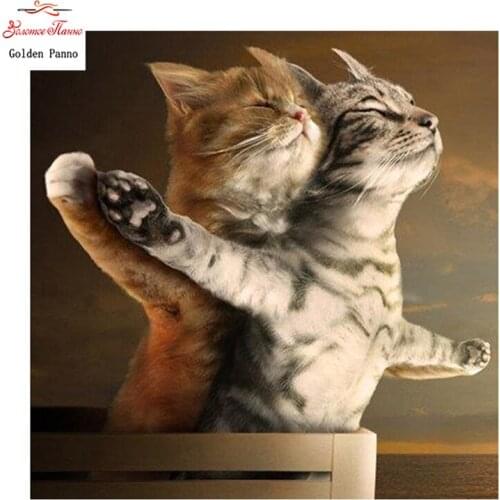 GOLDEN PANNO Diamond Painting Full Square 5D Diy Daimond Embroidery Diamant Mosaic Sale Displasy Broderie Diamant Cat 02