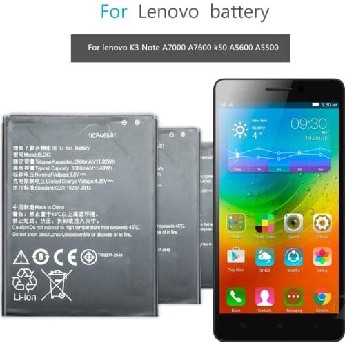BL243 Battery for lenovo K3 Note K3Note BL 243 K50-T5 A7000 A5500 A5600 A7600 Mobile Phone Batteria