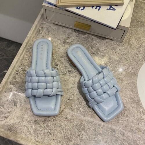 Brand Woven Fashion Slippers Women New Open-toed Soft Bottom Trendy Sandals and Slippers All-match Casual Outdoor Womens Shoes