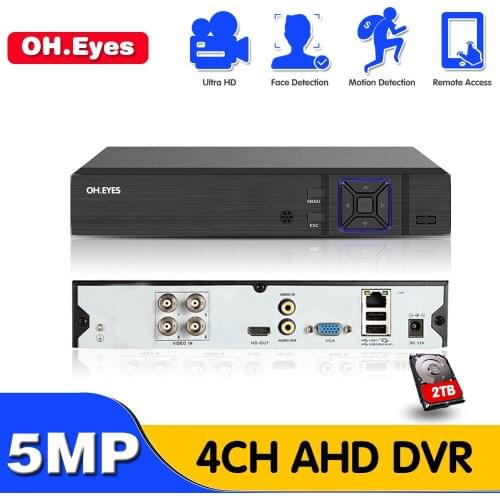 OH.EYES 4CH 4MP 5MP 6-in-1 AHD Digital Video Recorder 2560*1920P Super HD DVR ONVIF USB 3G WIFI Motion Detection H265 Cloud P2P