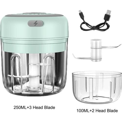 Electric Mini Garlic Chopper100ML/250M 30W Food ChopperL Portable Food Chopper USB Mincer Grinder For Garlic Chili Vegetable Nut