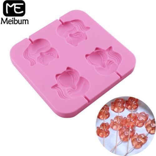 Lollipop Molds Chocolate Silicone Mold Foxes Shaped Candy Toffee Pastry Baking Accessories Cake Topper Decorating Tools