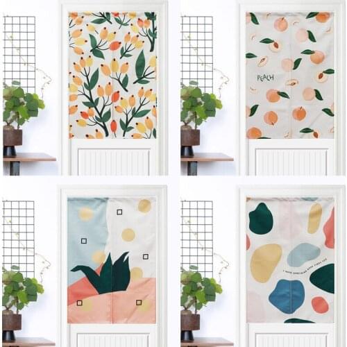 Ins Peach Cloth Curtain Study Room Partition Curtain Living Room Kitchen Half Curtain No Hole Decoration Curtain Bedroom Curtain