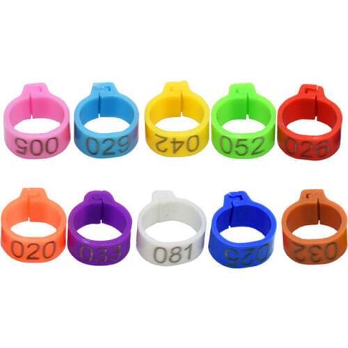 100 pcs NO.1-100 Pigeon rings Color foot ring Bird Management Logo Pigeon Chicken Quail ring Animal Feeding Tools