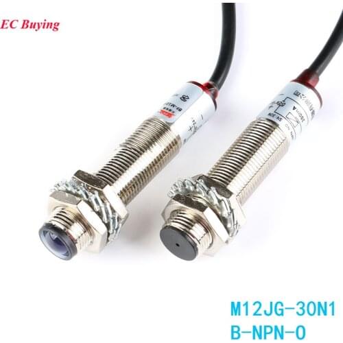 M12 Laser Photoelectric Switch NPN M12JG-30N1 Laser Sensor Switch Waterproof DC 20 meters Distance Normally Open B-NPN-O