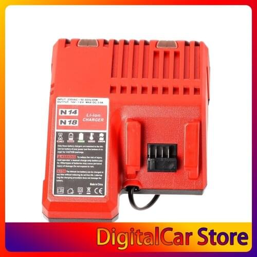 Li-ion Battery Charger 110-240V Fast Lithium Battery Charger for Milwaukee M18 48-11-1815 48-11-1828 48-11-2401 48-11-2402