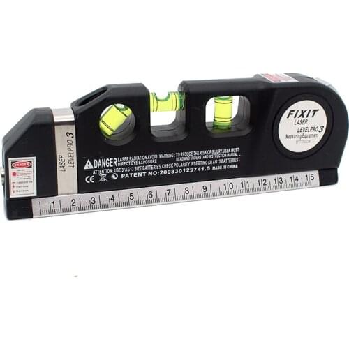 4 In 1 Blister Laser Levels Horizon Vertical Magnetic Measuring Tape Aligner Laser Marking Lines Ruler Tool