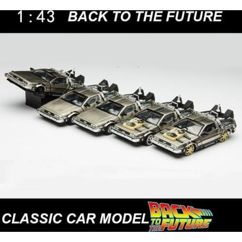 1/43 Scale Metal Alloy Car Diecast Model Part 1 2 3 Time Machine DeLorean DMC-12 Model Toy Back to the Future Collecection