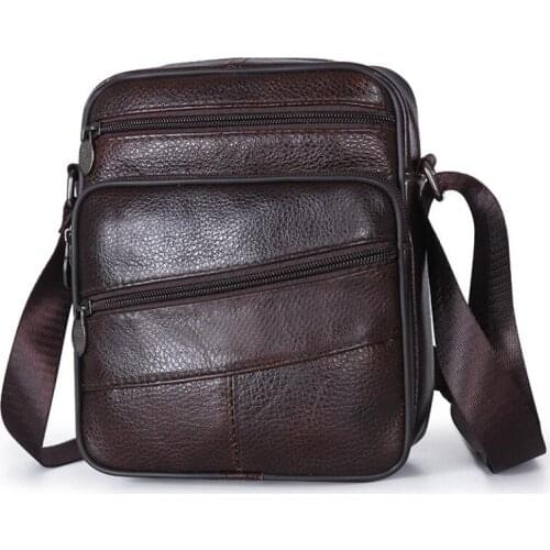 Casual Men Shoulder Bag Vintage Crossbody Bags Business Male Bag Cow Leather Large Capacity Men Messenger Bags