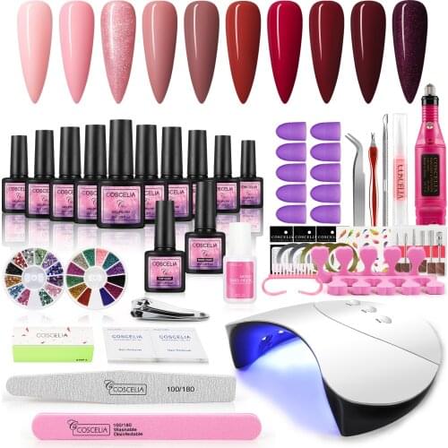 Nail Set 36W UV LED Lamp Dryer With Nail Gel Polish Kit Soak Off Gel Manicure Set Electric Nail Drill For Nail Art Tools Set