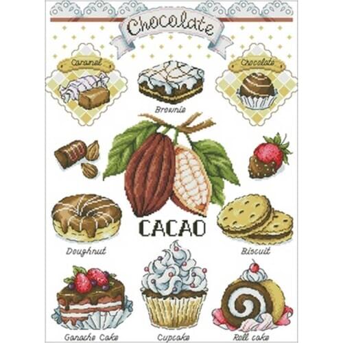 TOP chocolate cake pattern Counted Cross Stitch 11CT 14CT 18CT DIY Cross Stitch Kits Embroidery Needlework Sets