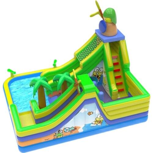 Commercial Grade Factory Price PVC Inflatable Water Park Slide with pool For Sale