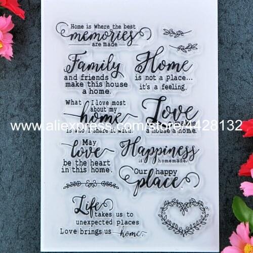 Words Love Home Life Family Memories Scrapbook DIY photo cards rubber stamp clear stamp transparent stamp 11x16cm 9012075