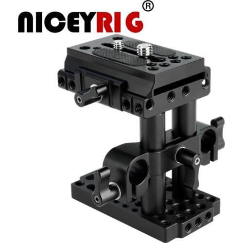 NICEYRIG Quick Release Plate Manfrotto Cheese Plate 15mm Rod Quick Rig Plate Baseplate Lifting 15mm Rail Base Plate Camera Rig