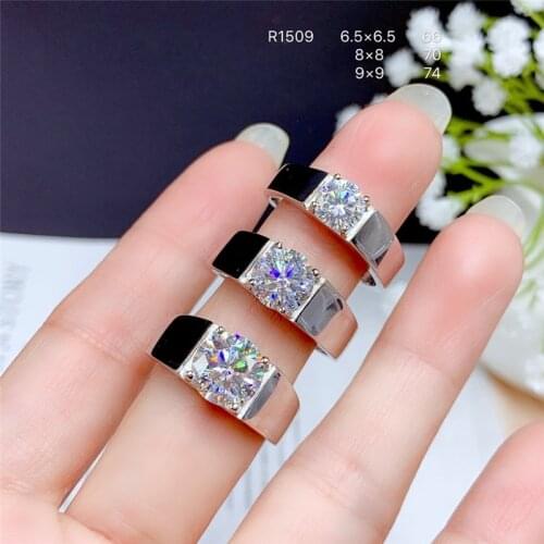 Silver 1-3 Carat Excellent Cut D Color Diamond Test Passed White Moissanite Square Shape Ring Silver 925 Jewelry Female Wedding