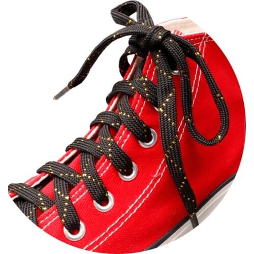 Coolstring 8MM Charmed Metallic Yarn Laces Shining White Black Shoelaces Trendy Women Sneaker Boot Canvas Sport Shoe 350 Cordons