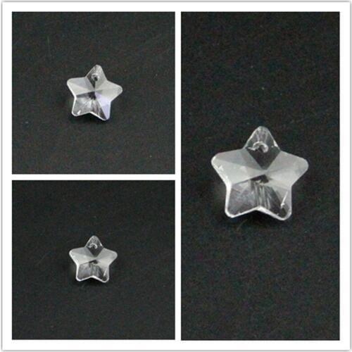 Crystal AAA 14mm 100pcs Clear Chandelier Crystal Accessories, Crystal Star Beads In 1 Hole Home Wedding Decoration Freeshipping
