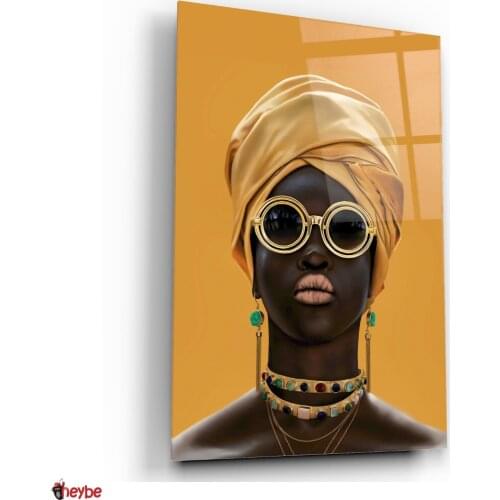 Glass Wall Vertical Colored Table African Women Painting Decoration Healthy Reliable Quality Tempered Glass Living Room Bedroom Home Office Gift Ideas Souvenirs New Fashion Trend Art Design Luxury Modern