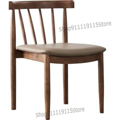 Customized Dining Chair Household Modern Simple Nordic Solid Wood Chair Hotel Restaurant Back Creative Net Red Designer Small Ho