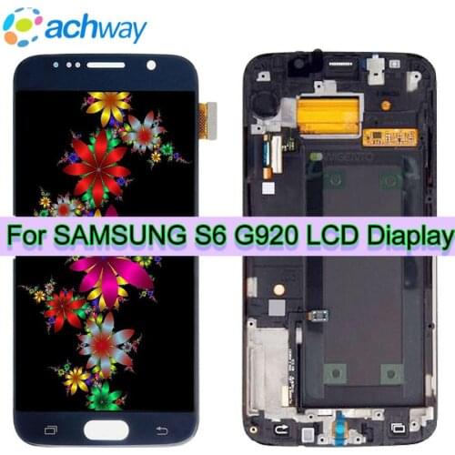 SUPER AMOLED 5.1'' Display For SAMSUNG S6 G920 G920F Black LCD For 5.1 GALAXY S6 Edge G925 G925F Touch Screen Digitizer Assembly