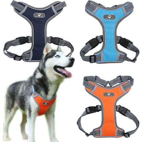 Reflective Adjustable Dog Harness For Small Medium Large Dog Safety Training Sport Pitbull Pet Dog Chest Vest Harnesses