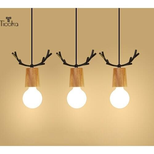 Tiooka 3/5 Nordic Pendant Light Black/White Deer Antler Lamp Modern Ceiling Hanging Light E27 Holder for Kitchen Dining Room Bar
