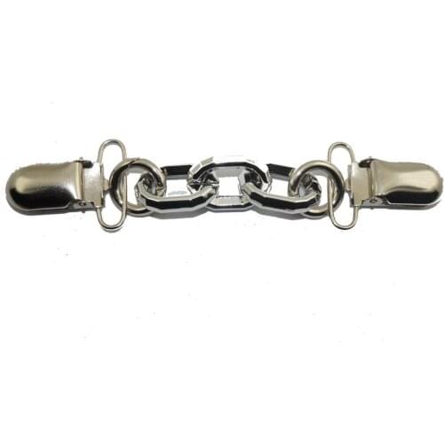 ORNATE LINK CHAIN SLIVER ENDS SWEATER CLIP,CARDIGAN CLIP COLLAR CLIP KEEPER