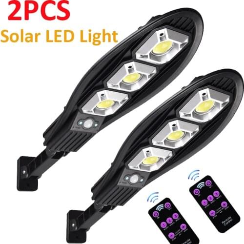 1/2PCS Led Solar Light Motion Sensing Outdoor Waterproof Lighting Remote Control Garden Wall Solar Street Lamp Adjustable Angle