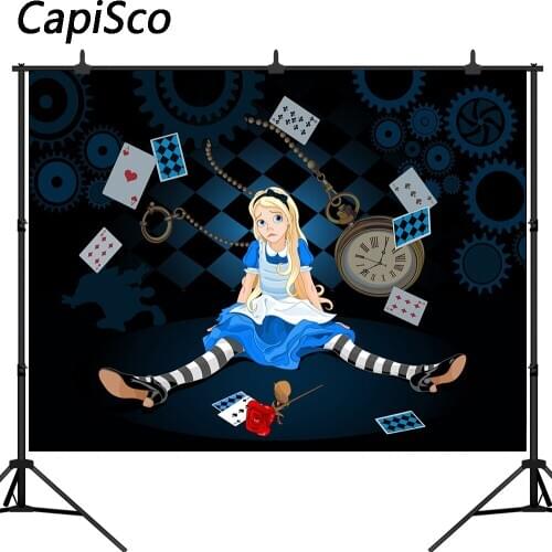 Capisco Girl wonderland party photo background custom children birthday photography backdrops studio photocall boda