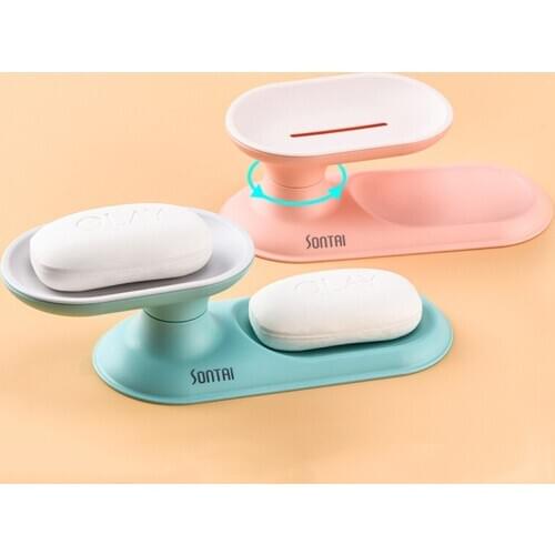 1Pc Soap Holder Bathroom Shower Soap Dish Shower Plates Soap Storage Box with Drain Plastic Bath Tray Kitchen Storage Holder