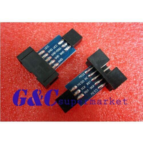 10PCS 10 to 6 Pin Adapter for AVRISP USBASP K500 Black diy electronics