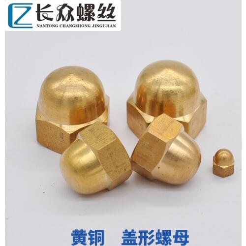 10PCS M3 M4 M5 M6 M8 M10 M12 M16 M20 Brass Hex Nuts Decorative Dome Head Cover Semicircle Acorn Hexagon Domed Cap Nuts