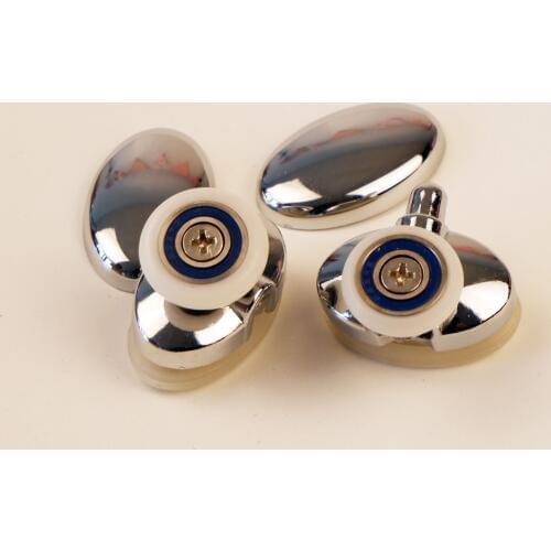 2pcs bathroom zinc alloy arc top bottom pulley wheel for glass door crane shower room guide roller accessory shower room pulley