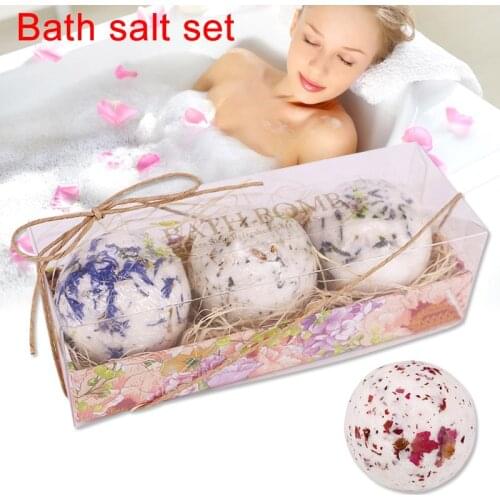 3pcs Bath Salt Ball Flower Bubble Whitening Moisturize SPA Relaxation Gift can CSV