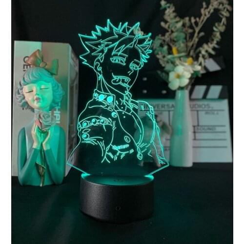3D Neon Table Lamp Ban Figure LED Kids Night Light APP Control Nightlight Anime Fans Birthday Party Decor The Seven Deadly Sins