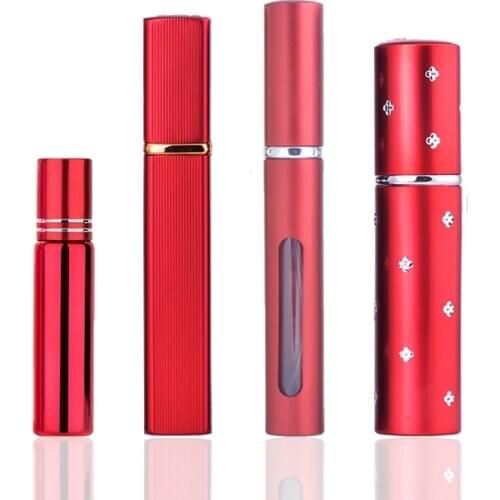 4pcs 5ml 10ml 12ml Colored Refillable Perfume Bottles Atomizer High-end Refillable Perfume Spray Bottle Empty Cosmetic Container