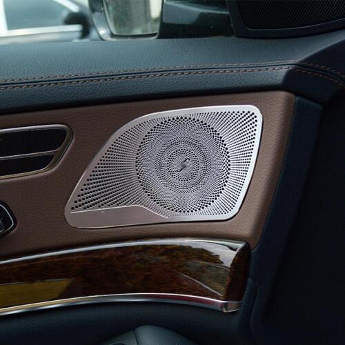 4pcs/Set Aluminum Car Door Speaker Cover Trim Fit For Mercedes-benz S-Class W222 2014 2015 2016 2017 2018 2019