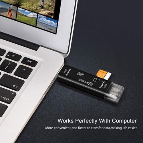 5 in 1 Type-C Micro USB OTG Dock USB TF Card Reader HUB for Phone Laptop