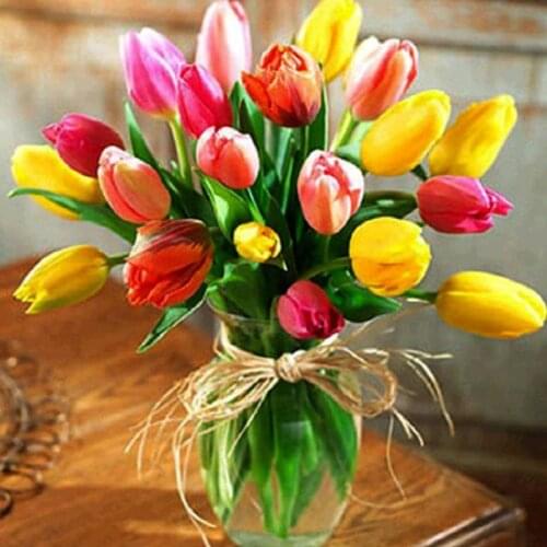 Full Square Drill 5D DIY Diamond Painting "Colored flowers" Embroidery Mosaic Picture Cross Stitch Rhinestone Home Decor Gift