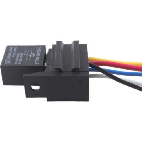 Car 12V 30A Relay & Socket For Electric Fan Fuel Pump Horn Kit 5P 5 Wire Sales