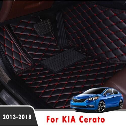 For KIA Cerato Forte YD 2018 2017 2016 2015 2014 2013 Car Floor Mats Interior Leather Carpets Auto Decoration Protector Covers