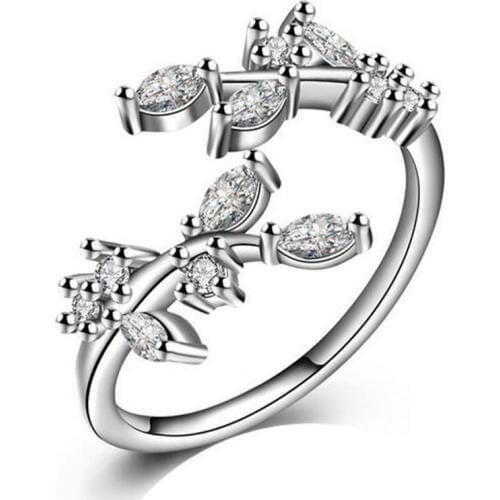 Double-headed design at the beginning of adjustable leaf ring big-name with the individual index finger ring tail ring # 142