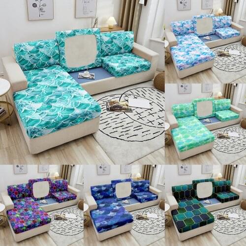 Scales Ripple Fabric Sofa Seater Cover 1/2/3/4 Seater Enlarge Widen Slipcover Couch Sofa Covers Stretch Elastic Cushion Covers