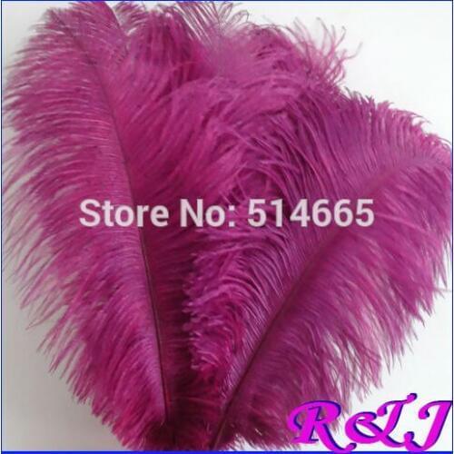 EMS Free shipping Cheap ostrich feather 100pcs 18-20 inches 45-50cm Red violet / amaranth / aubergine plumage ostrich plume