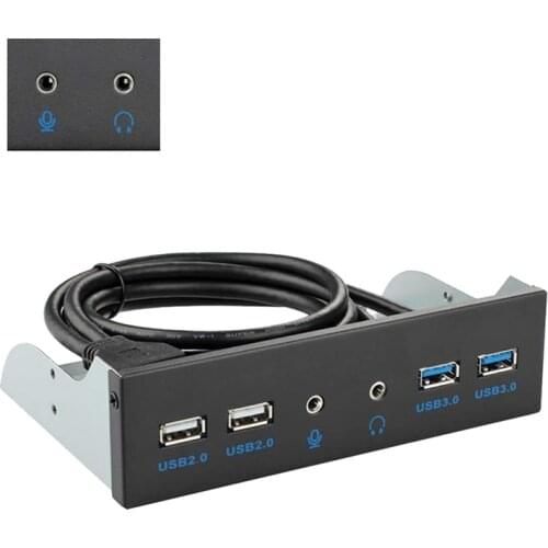 HOT-USB 3.0 Front Panel Hub, Optical Drive 5.25 Inch Panel Computer Expansion Board, 6 Ports Support USB 3.0, USB 2.0