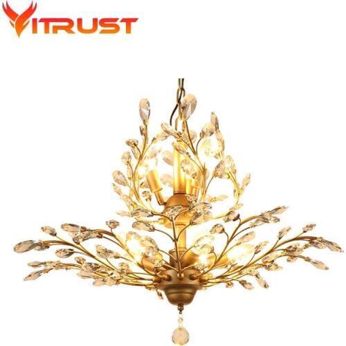 Retro Crystal Chandelier lamp crystal pendant pendant chandelier light art deco Loft lighting fixture lusters en hanglampen