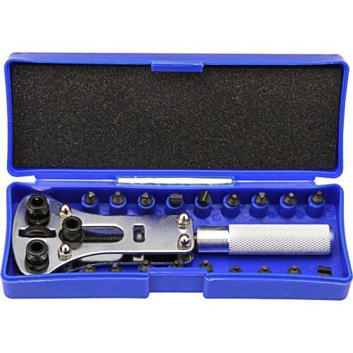 High-quality19pcStainless steel Repair watch tool universal tripod open bottom jaw opening device table cover watch repair tools